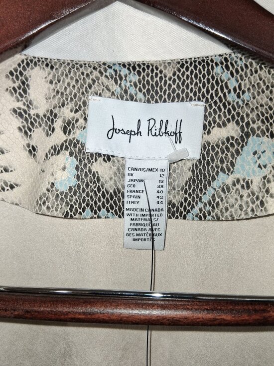 Joseph Ribkoff Snakeskin Print Open Front Cardigan Light Drape Jacket Sz 10 NEW - Picture 5 of 14